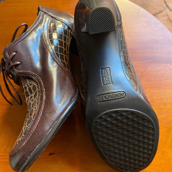 ♥️ AEROSOL BROWN HEELS WITH ALLIGATOR SKIN DESIGN,LIGHTWEIGHT& FLEXIBLE HEELS - Picture 3 of 8
